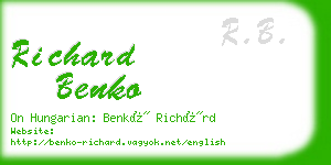 richard benko business card